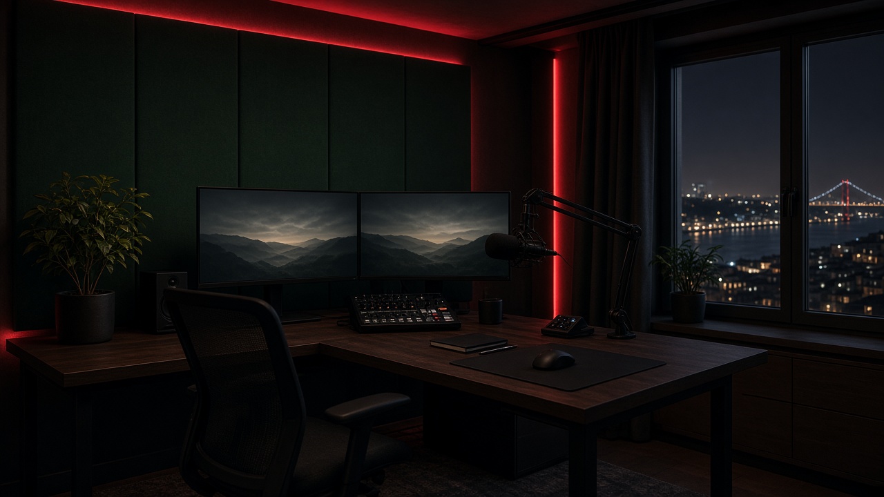 Setup profissional com dois monitores numa sala em Lisboa